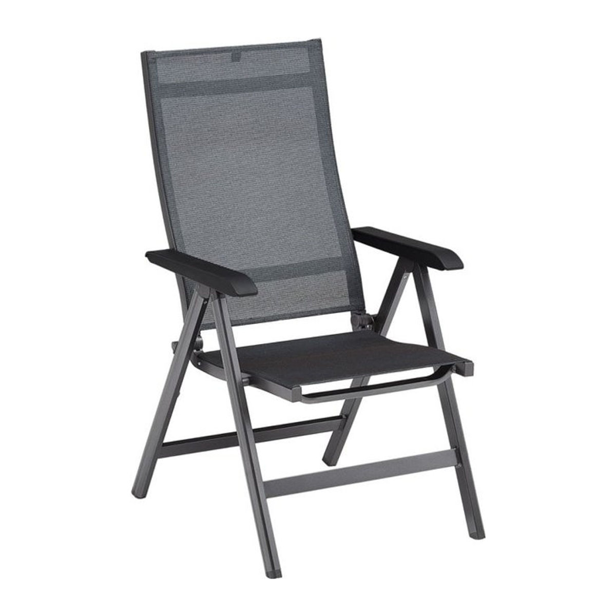 Kettler Multipositionssessel BASIC+ PREMIUM Klappstuhl in Schwarz und Anthrazit mit B/T/H: 60.5 x 72 x 111 cm - Bild 2
