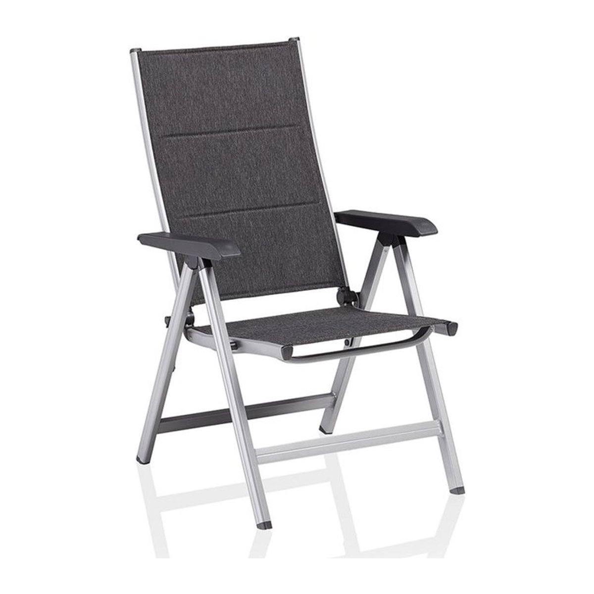 Kettler Multipositionssessel BasicPlus Padded in Anthrazit mit silbernem Gestell, B/T/H: 61 x 68 x 109 cm - Bild 1