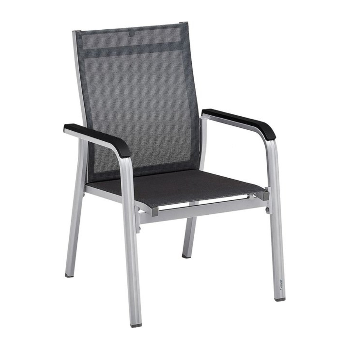 Kettler Stapelsessel Basic Plus Premium in Schwarz und Silber, B/T/H: 65,5 x 69,5 x 98 cm - Bild 1