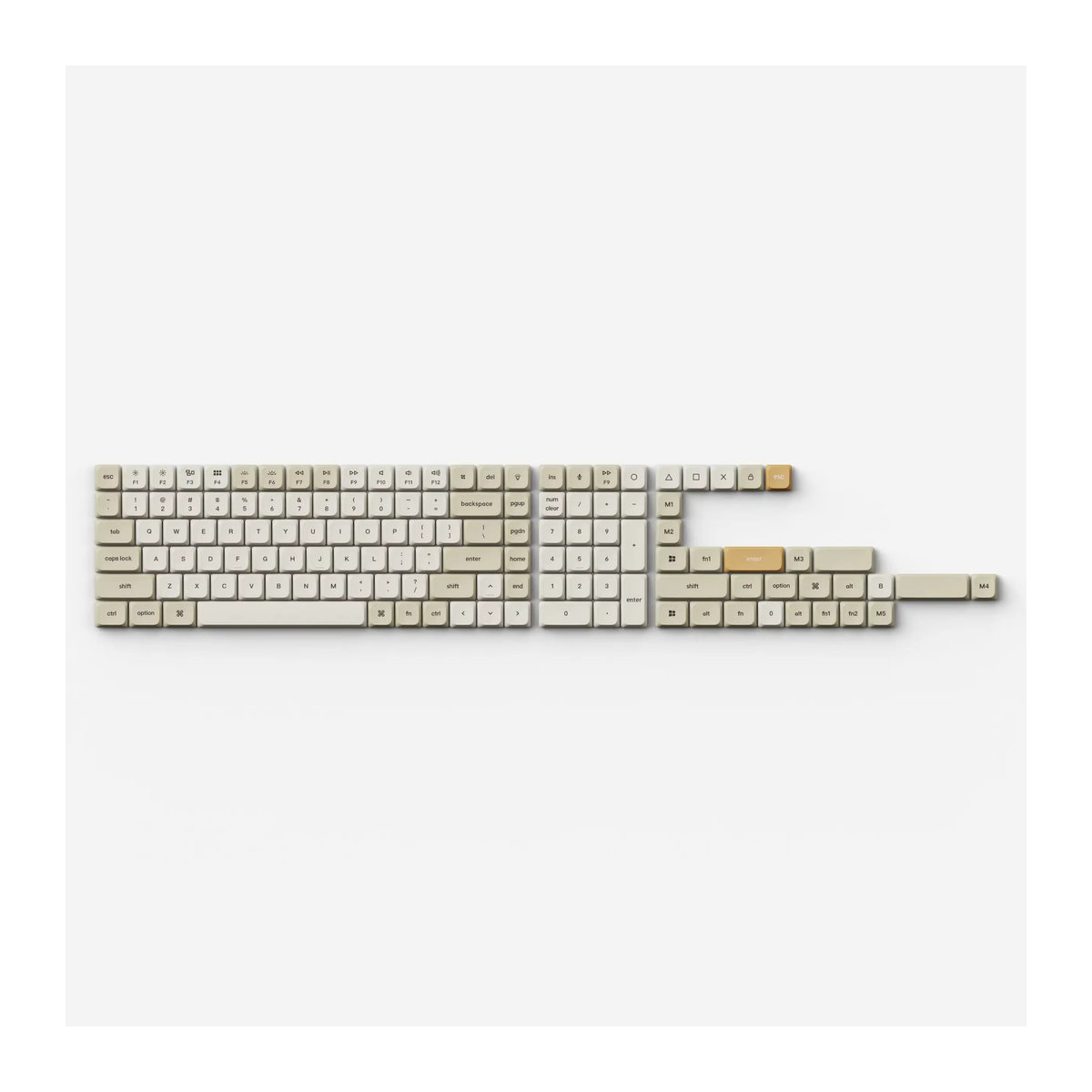 Keychron Low Profile Double Shot PBT LSA Keycap Set Version 2 in Beige für deine mechanische Tastatur - Bild 2
