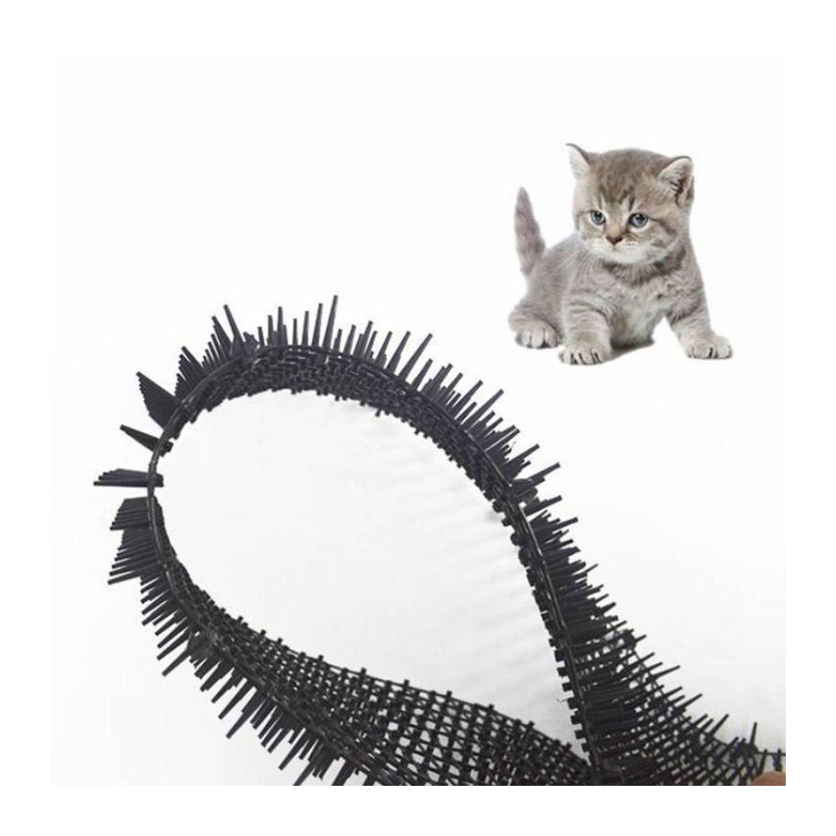 Keyuin Anti-Katzen Buddelstopper Netz Katzenabwehrmatte mit Spikes in Schwarz, 2m Länge - Bild 2