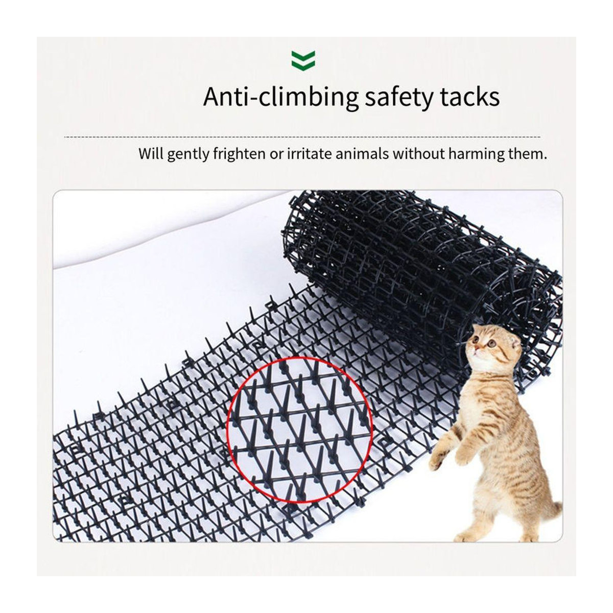 Keyuin Anti-Katzen Buddelstopper Netz Katzenabwehrmatte mit Spikes in Schwarz, 2m Länge - Bild 8