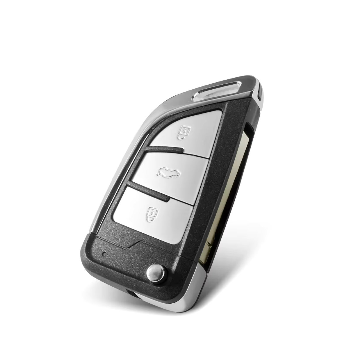 KEYYOU Flip Remote Key Shell Gehäuse für VW Golf Tiguan Polo Passat CC SITZ und Skoda Octavia Jetta Käfer, Schwarz, 2/3 Tasten - Bild 2