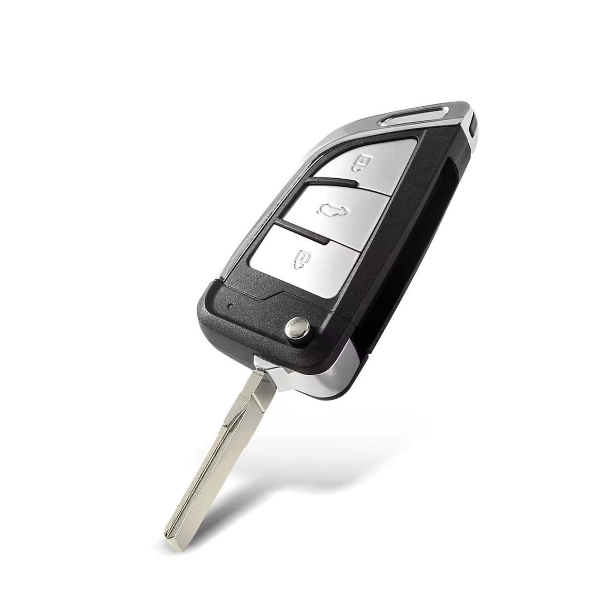 KEYYOU Flip Remote Key Shell Gehäuse für VW Golf Tiguan Polo Passat CC SITZ und Skoda Octavia Jetta Käfer, Schwarz, 2/3 Tasten - Bild 4