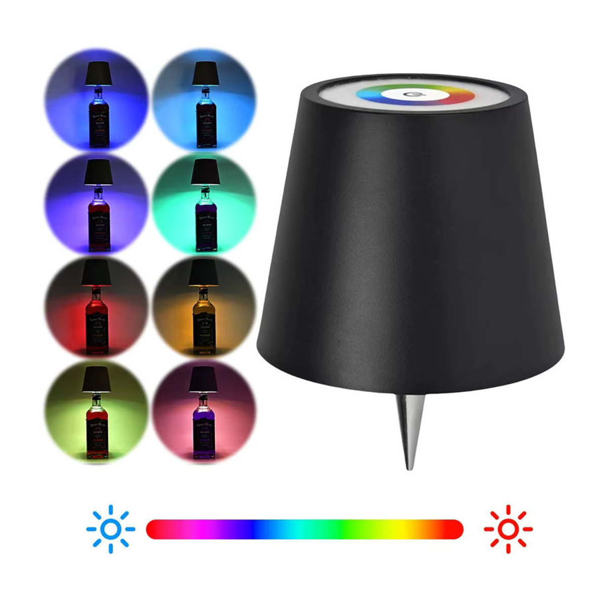 KFV Kabellose LED Tischlampe in Schwarz mit Touch-Steuerung für Außenbereich und Restaurants - Bild 2