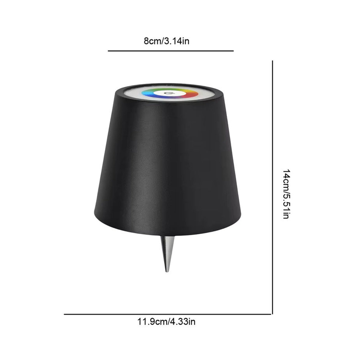 KFV Kabellose LED Tischlampe in Schwarz mit Touch-Steuerung für Außenbereich und Restaurants - Bild 4