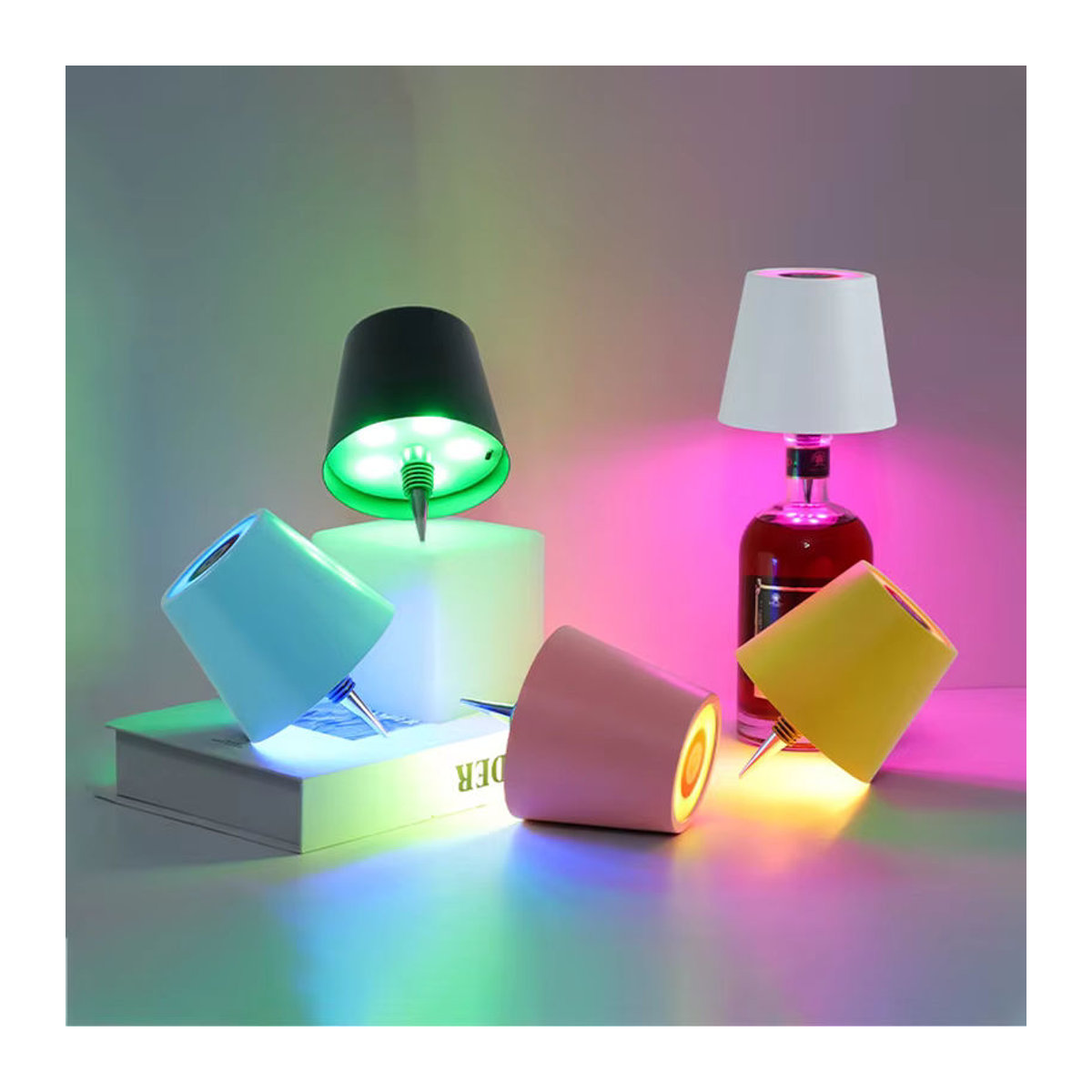 KFV Kabellose LED Tischlampe in Schwarz mit Touch-Steuerung für Außenbereich und Restaurants - Bild 5