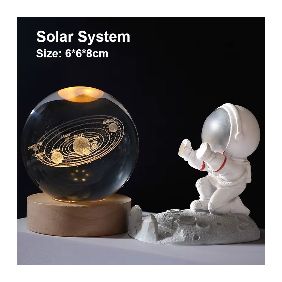 KFV LED Kristallkugel Nachtlicht Galaxy Sonnensystem in Bunt aus Glas als kreative Kugelleuchte für das Schlafzimmer - Bild 2