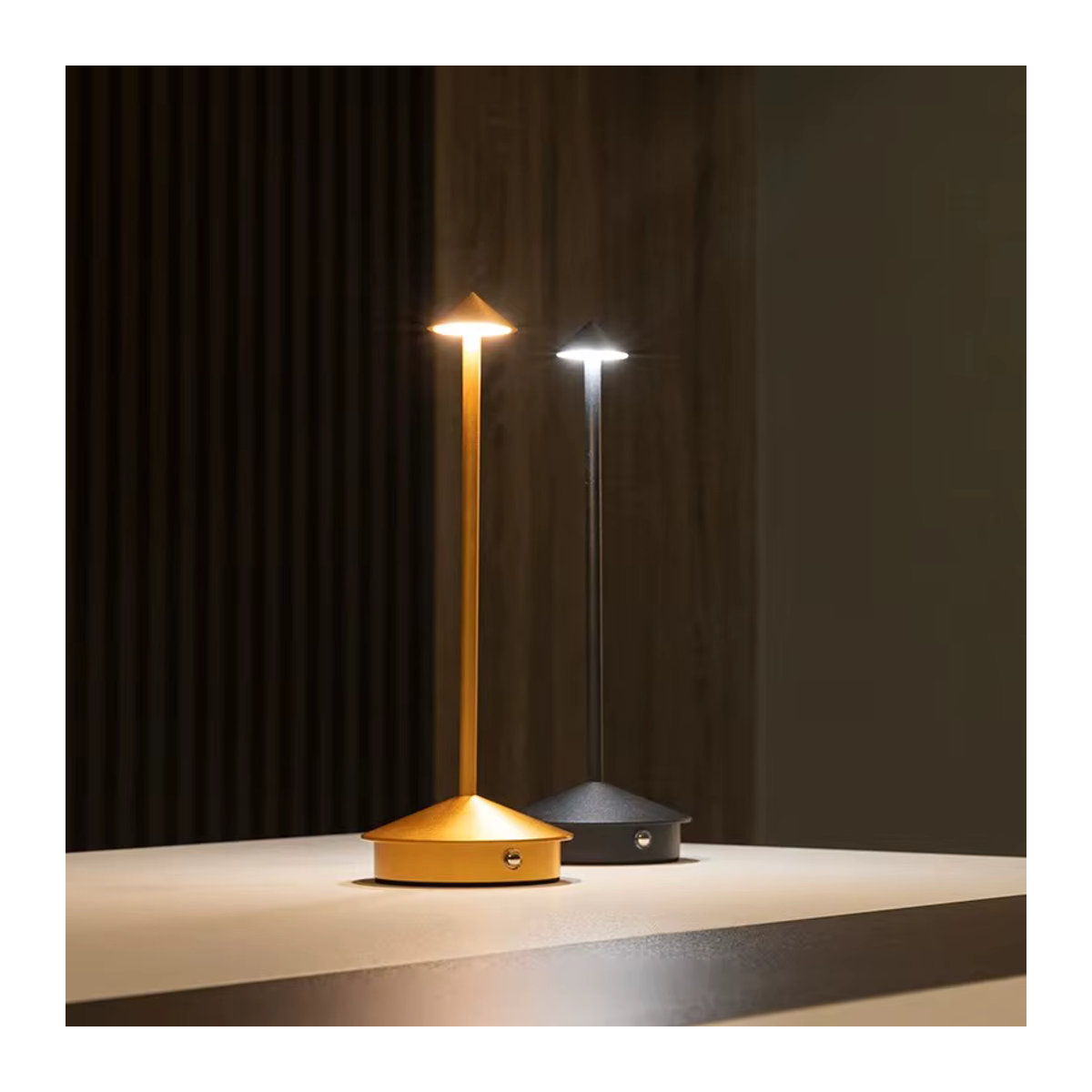 KFV LED Tischlampe Pina in Bunt mit Touch-Funktion und Typ-C Akku aus Aluminium für Esszimmer, Hotel und Bar - Bild 3