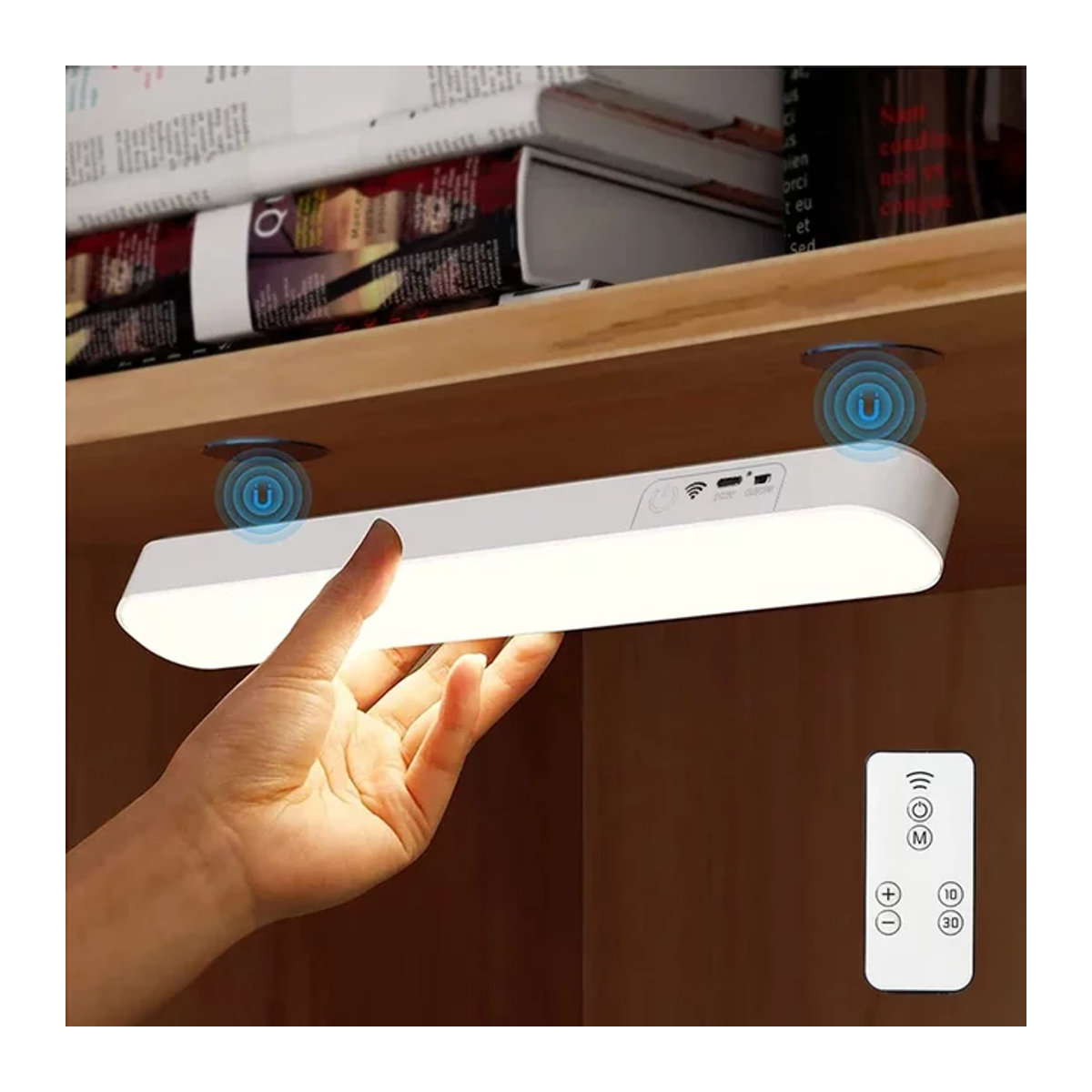 KFV Magnetische LED-Nachtlicht-Schreibtischlampe in Weiß, USB wiederaufladbar und dimmbar für Büro und Schlafzimmer - Bild 1
