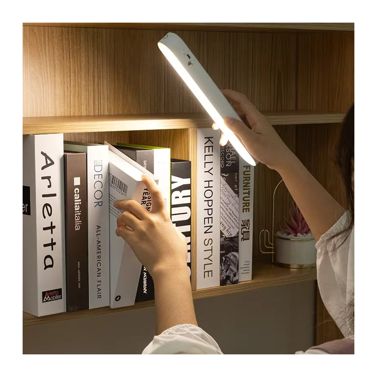KFV Magnetische LED-Nachtlicht-Schreibtischlampe in Weiß, USB wiederaufladbar und dimmbar für Büro und Schlafzimmer - Bild 4