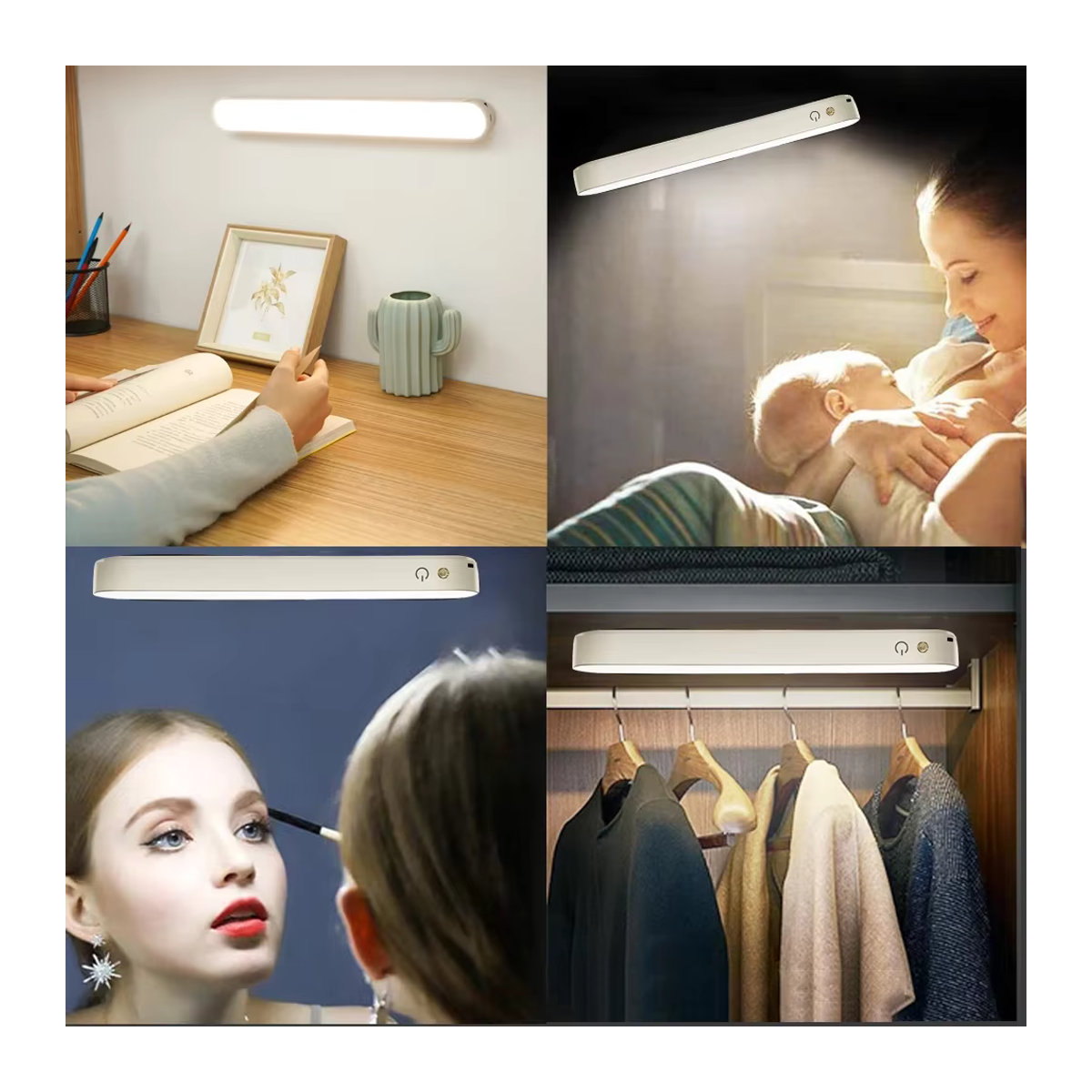 KFV Magnetische LED-Nachtlicht-Schreibtischlampe in Weiß, USB wiederaufladbar und dimmbar für Büro und Schlafzimmer - Bild 5