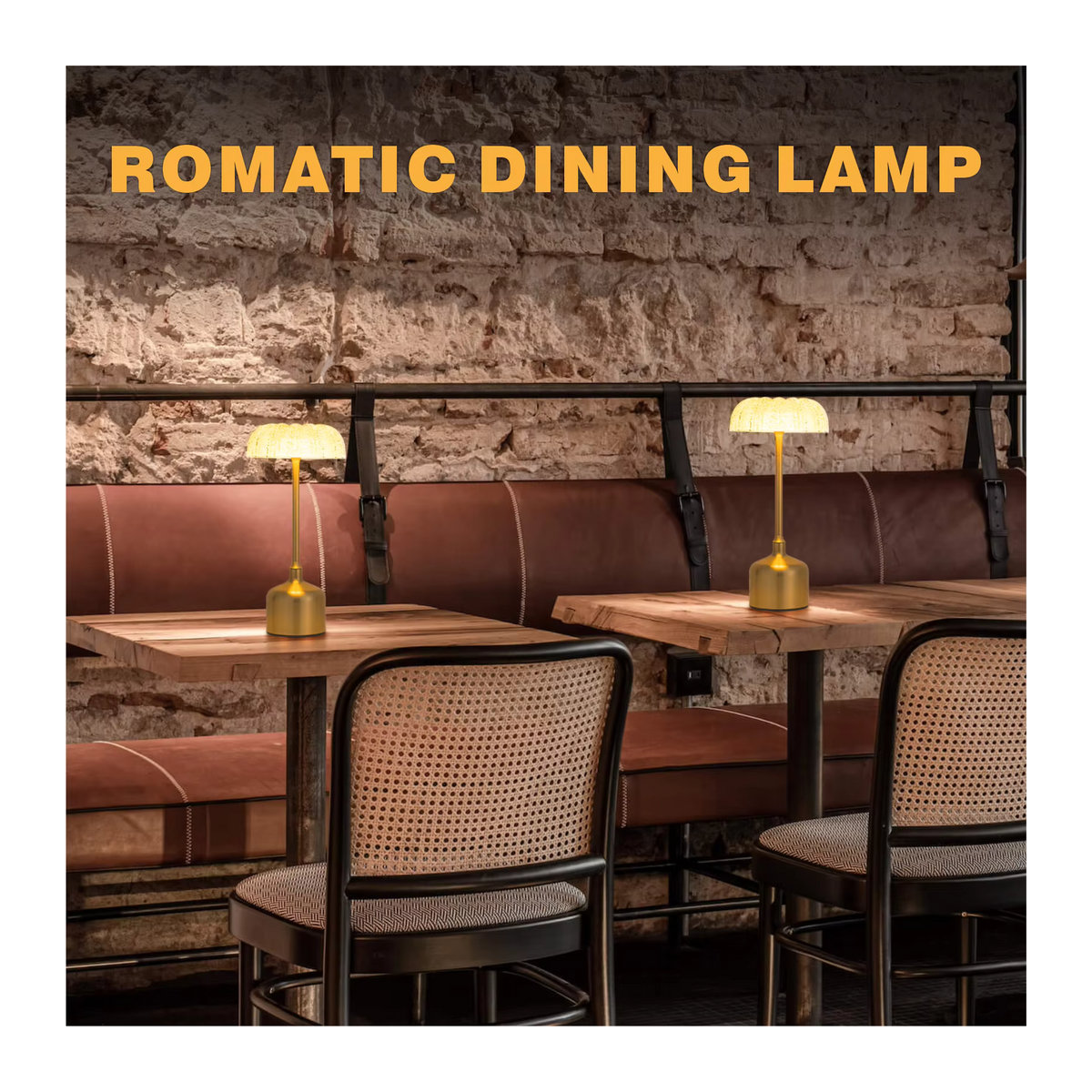 KFV Retro LED Tischlampe mit 3000 mAh Akku, wiederaufladbare Schreibtischleuchte mit Touch-Dimmer für Restaurant und Schlafzimmer - Bild 2