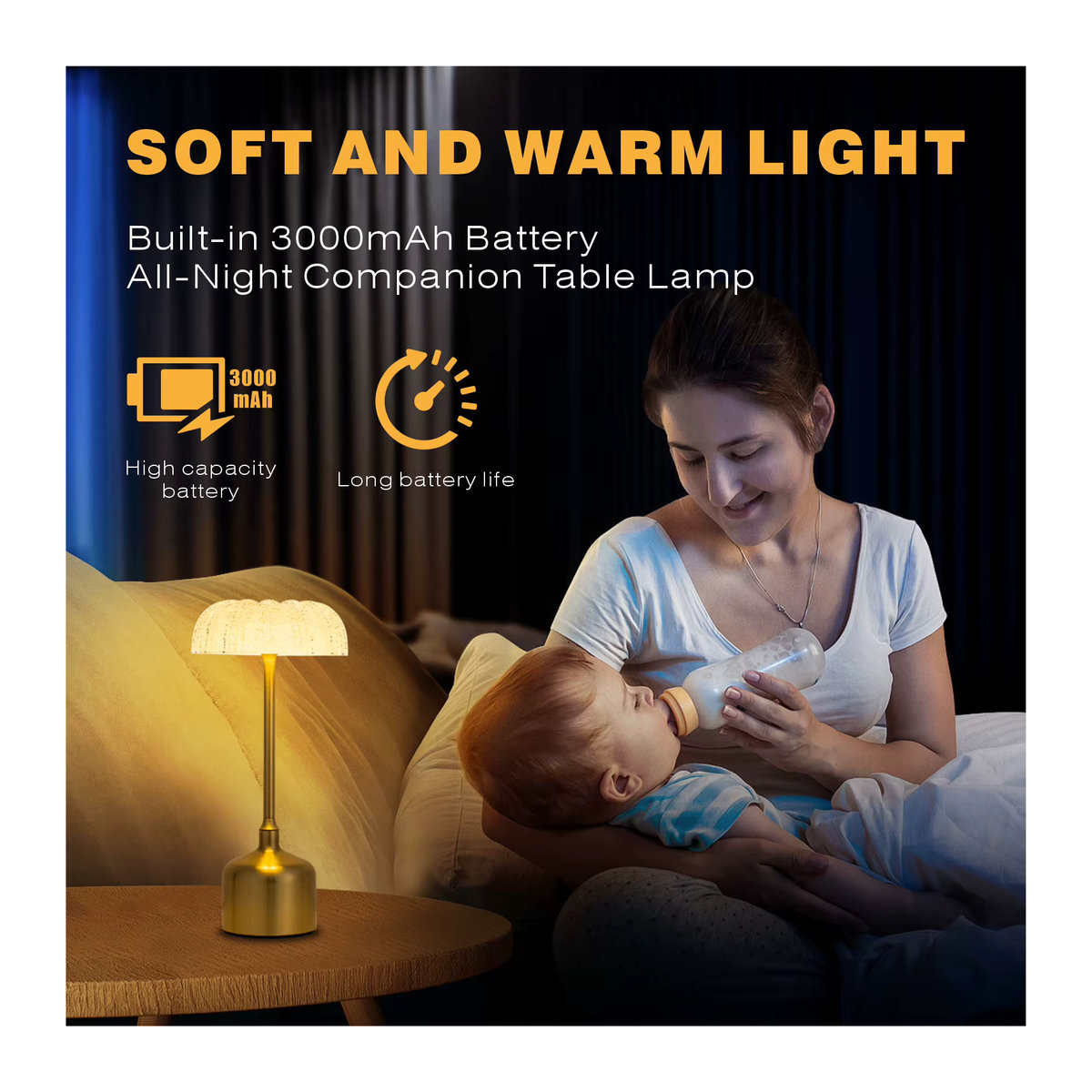KFV Retro LED Tischlampe mit 3000 mAh Akku, wiederaufladbare Schreibtischleuchte mit Touch-Dimmer für Restaurant und Schlafzimmer - Bild 3