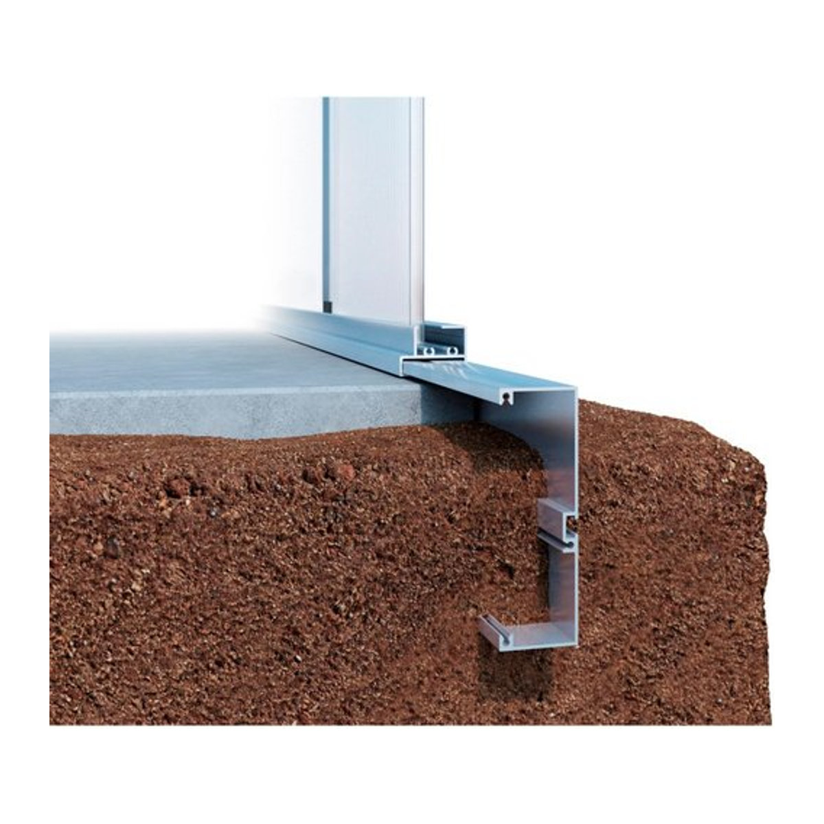 KGT Fundamentrahmen Aptasia IV aus Aluminium in Silber, B: 2,33 m, H: 0,12 m, L: 4,29 m - Bild 1