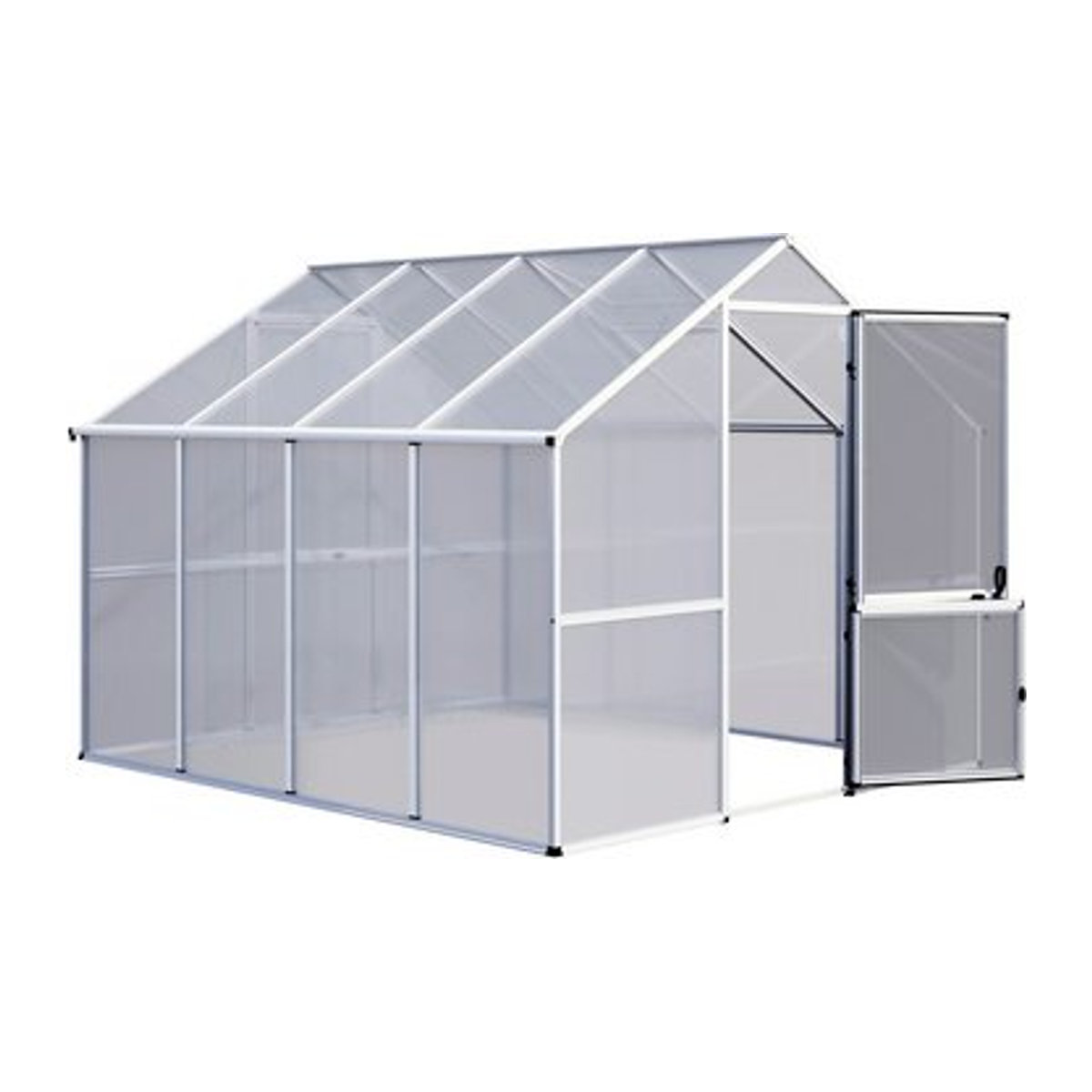 KGT Gewächshaus Enzian aus Aluminium und Polycarbonat, alufarben, B/H/L: 267 x 227 x 300 cm - Bild 1