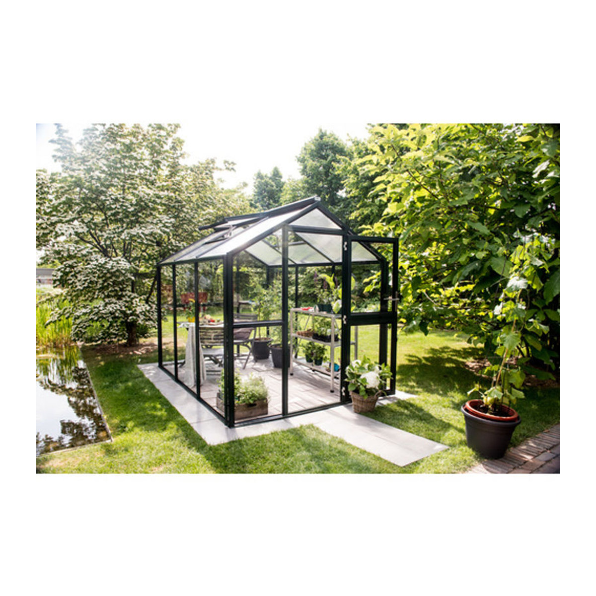KGT Gewächshaus Galant aus Aluminium in Grau, B/L/H: 2,16 x 4,08 x 2,38 m - Bild 2