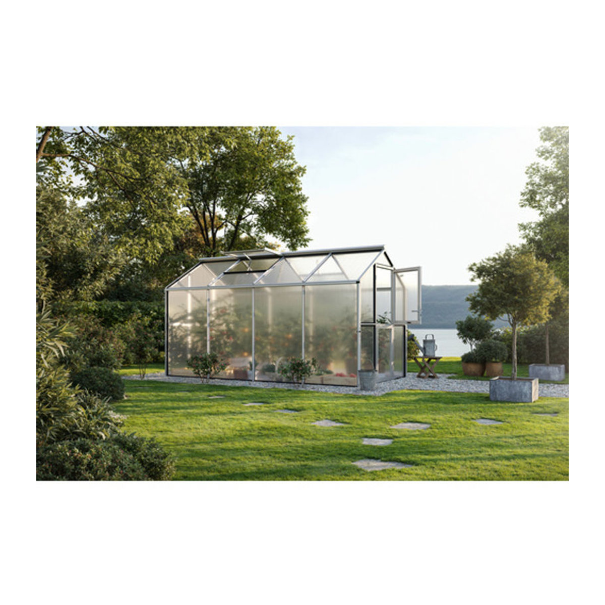 KGT Gewächshaus Galant aus Aluminium in Grau, B/L/H: 2,16 x 4,08 x 2,38 m - Bild 3