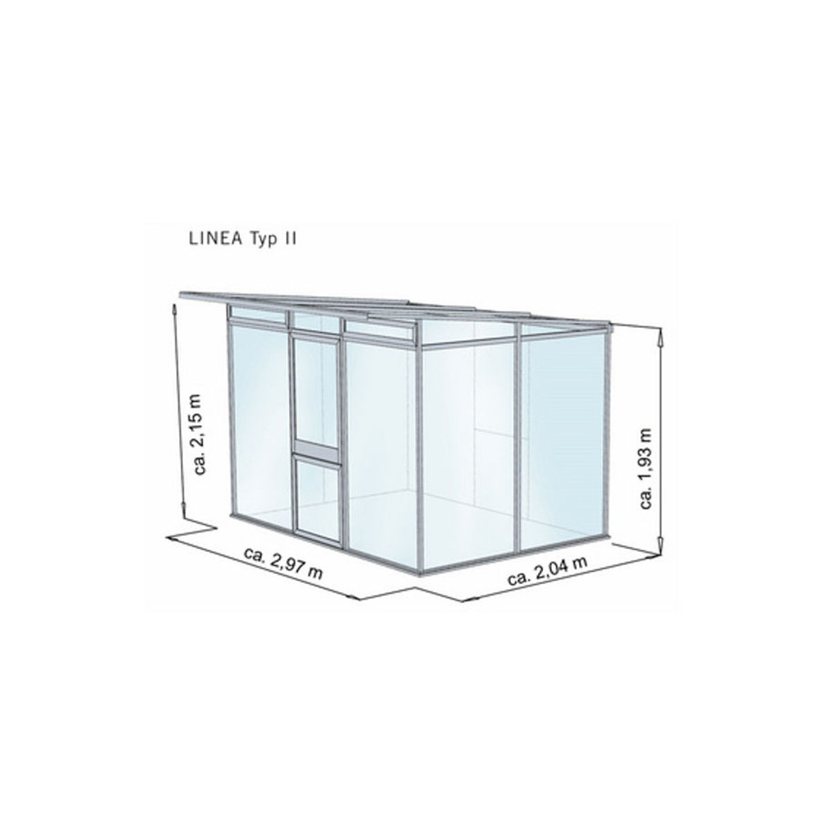 KGT Gewächshaus Linea aus Aluminium und Polycarbonat in Silber mit 6,54 m² Fläche - Bild 3