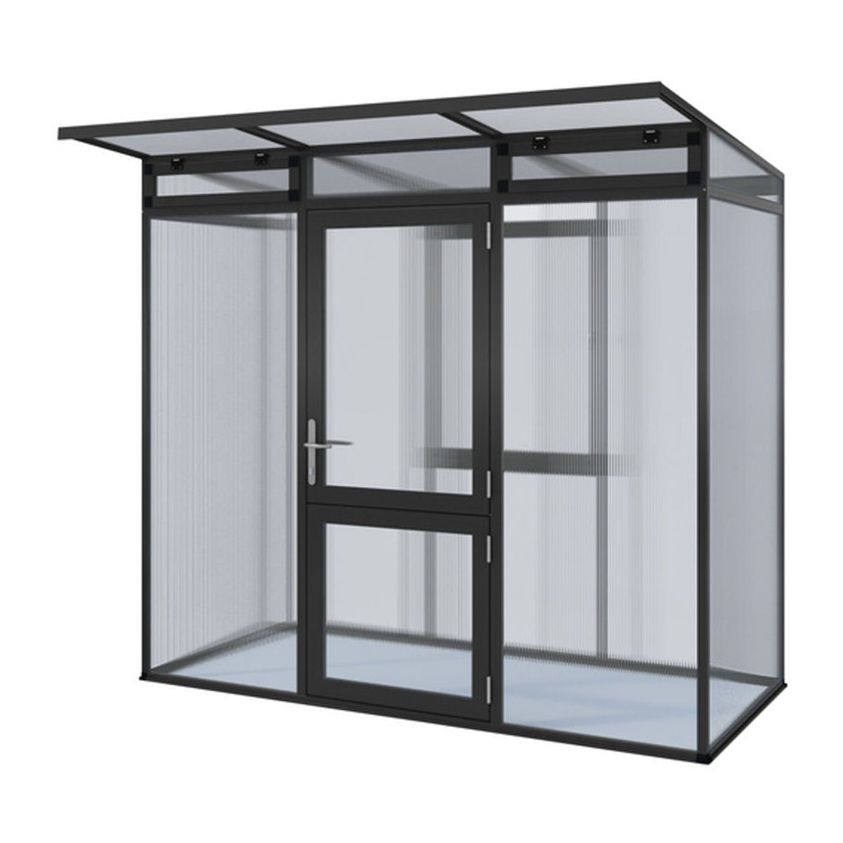 KGT Gewächshaus Linea in Grau/Anthrazit aus Aluminium und Polycarbonat mit 2,57 m² Fläche - Bild 3