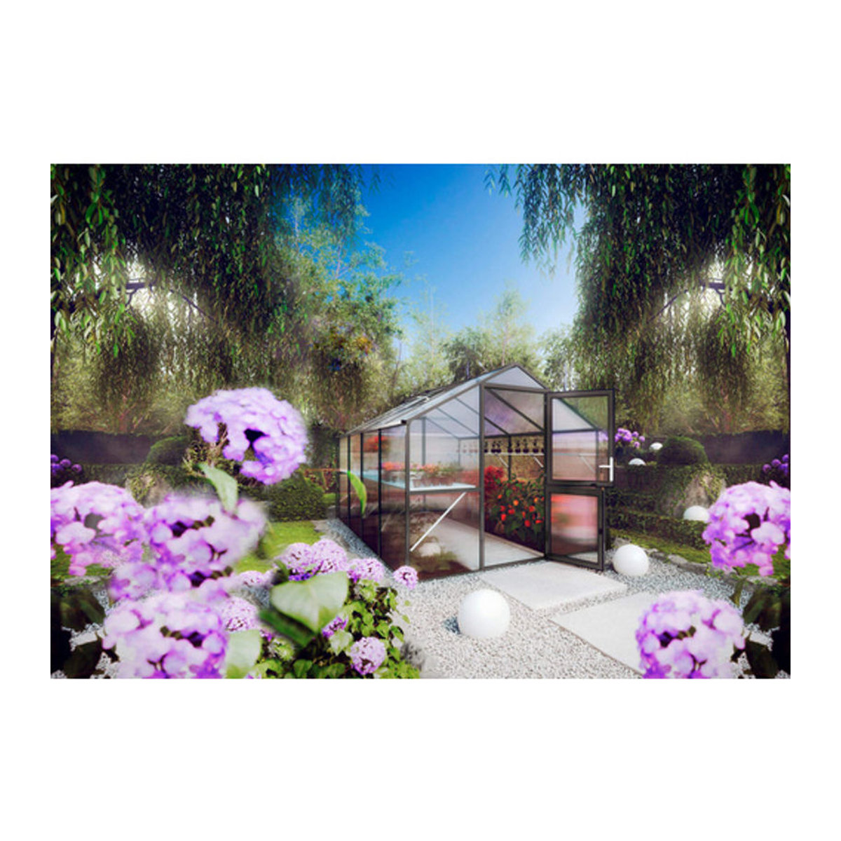 KGT Gewächshaus Rose in Grau mit Aluminiumrahmen und Polycarbonat-Verglasung, 10 m² - Bild 3