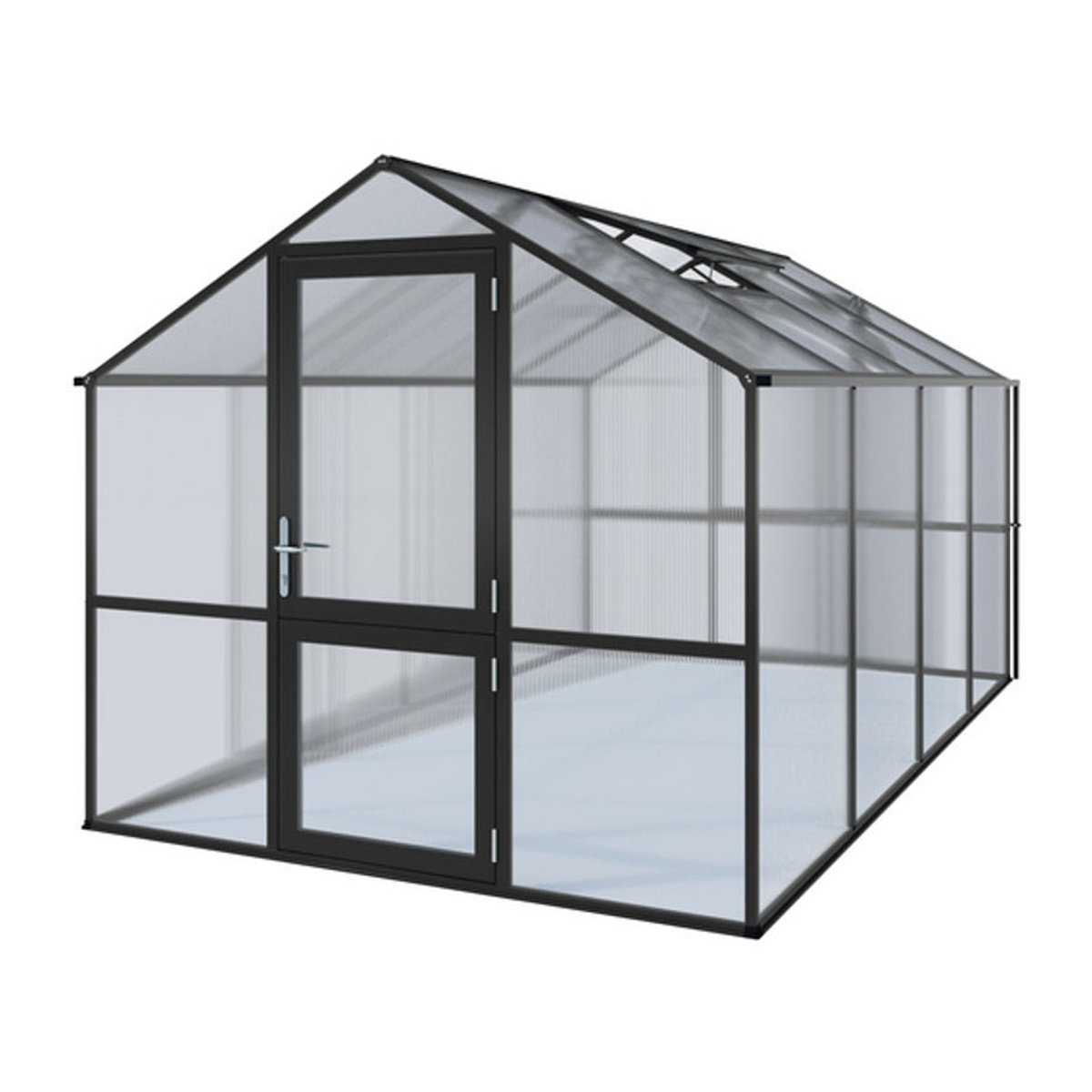 KGT Gewächshaus Rose in Grau mit Aluminiumrahmen und Polycarbonat-Verglasung, 10 m² - Bild 4
