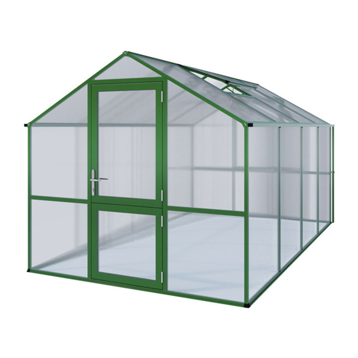 KGT Gewächshaus Rose in Grün mit Aluminiumrahmen und Polycarbonat-Platten, 10 m² - Bild 4