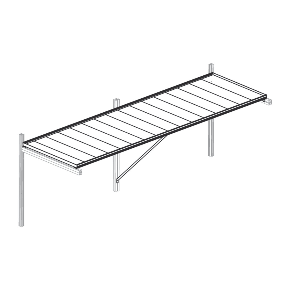 KGT Tischgestell Orchidee III aus Aluminium in Weiss, B/T/H: 323 x 5 x 63,5 cm - Bild 1
