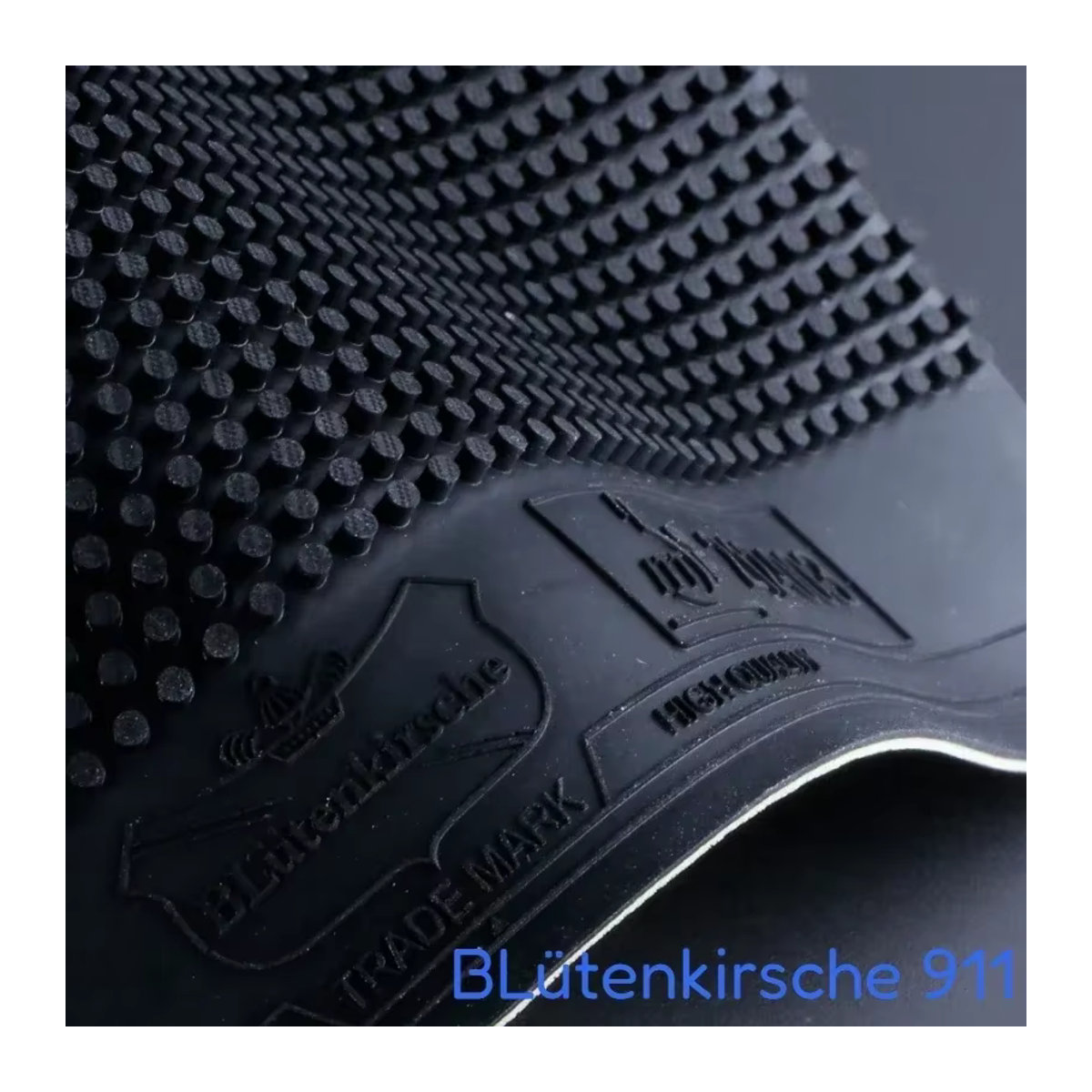 KGT Tischtennis-Gummiplatte Blütenkirsche 911/119 mit Noppen und langen Noppen in Rot und Schwarz - Bild 3