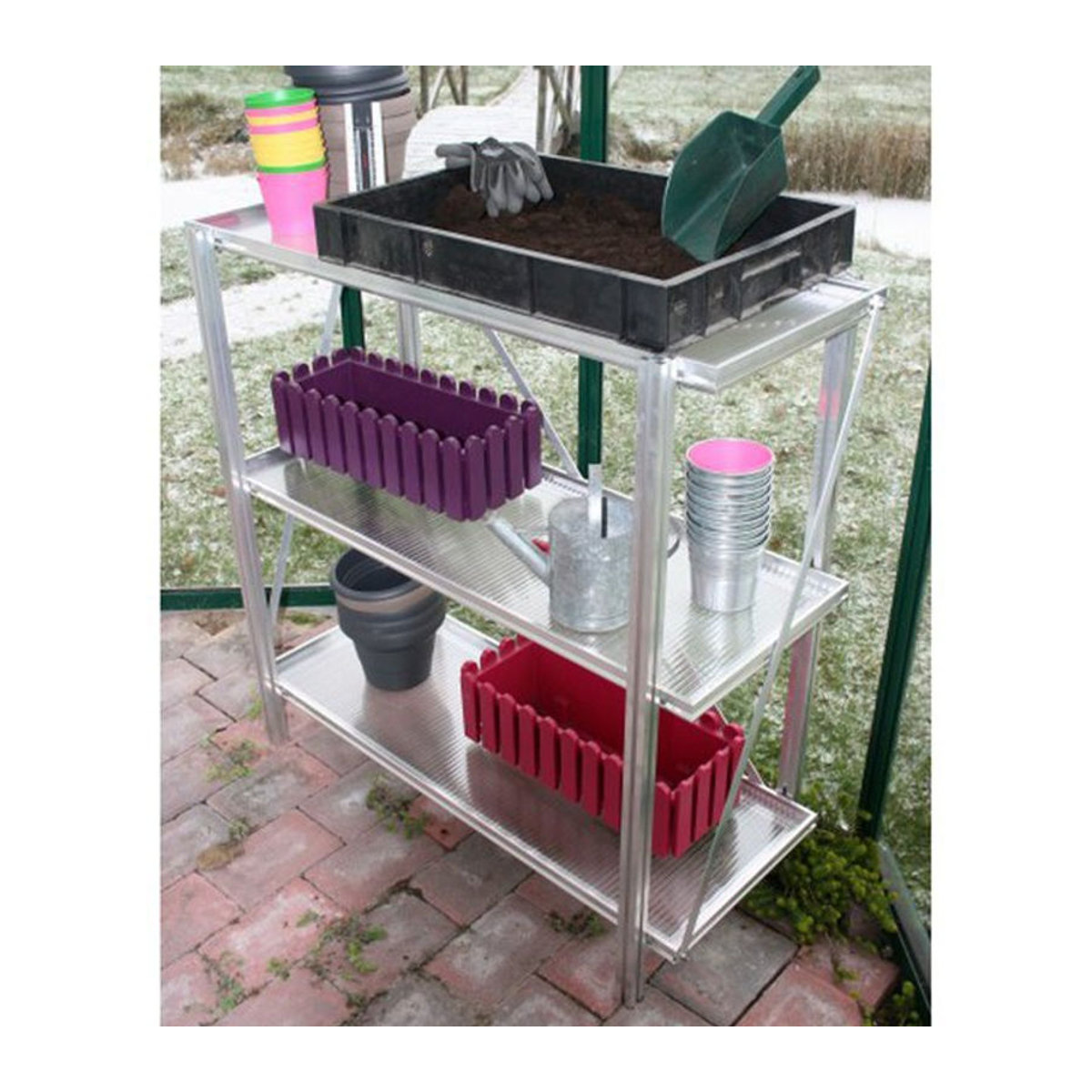 KGT Universal Regalsystem aus Aluminium und Kunststoff in Grau und Alufarben, freistehend - Bild 1