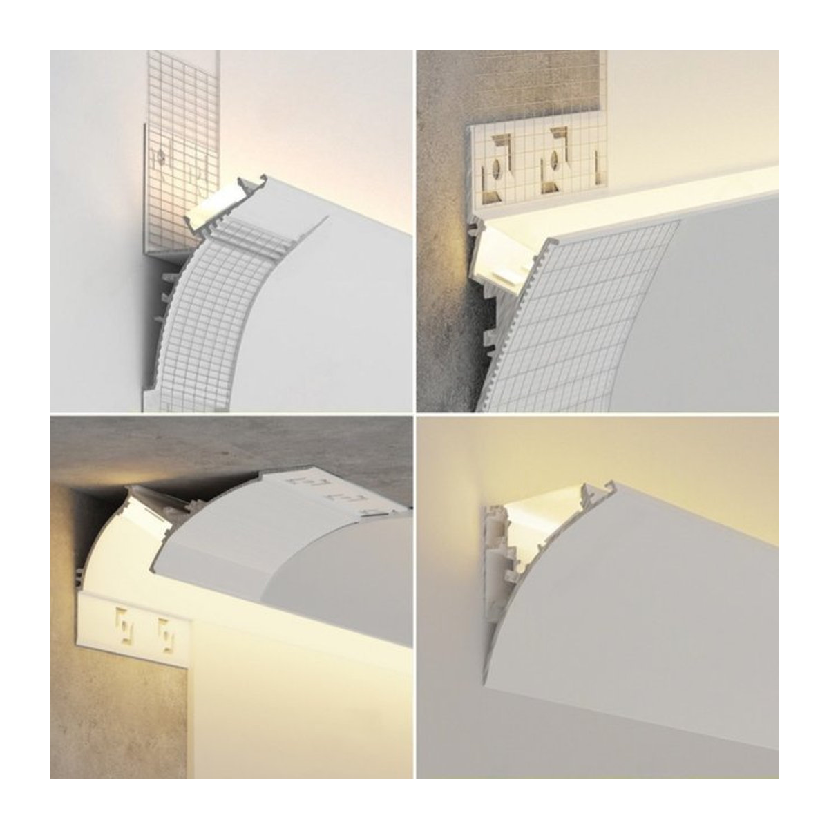Khelse LED Aluminium Profil Rahmenlose Deckenleuchte für Gips und Ecken zur Hintergrundbeleuchtung in minimalistischem Design - Bild 1