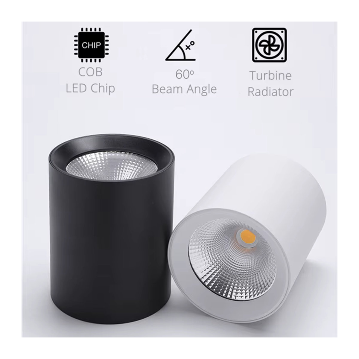 Khelse LED COB Decken-Downlights Weiß Minimalistisch zur Oberflächenmontage mit Anti-Glare Effekt - Bild 2