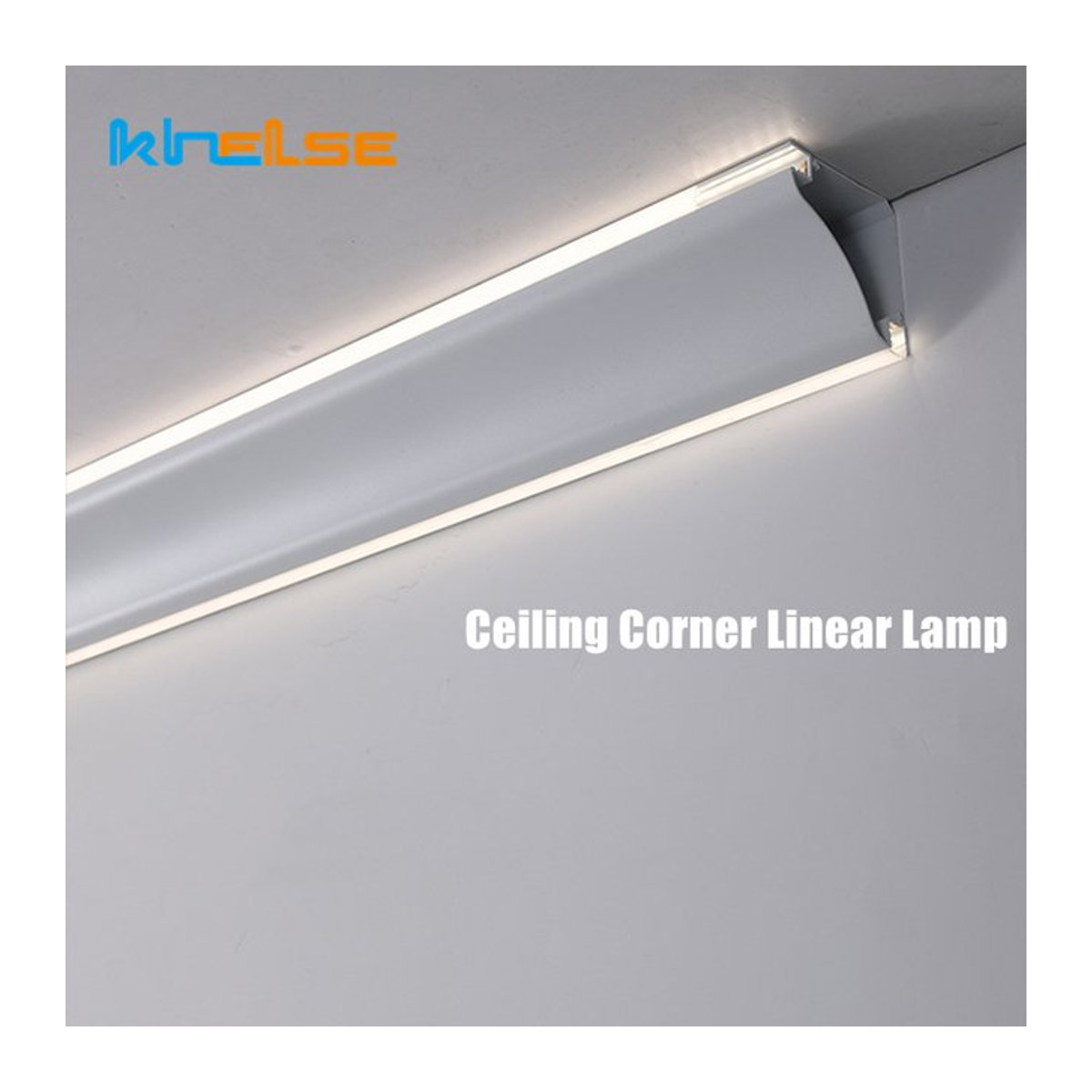 Khelse LED Deckenleuchte aus Aluminium in Weiß, minimalistische Eckleuchtenlampe zur Oberflächenmontage als lineares Lichtkanal-Dekor - Bild 1