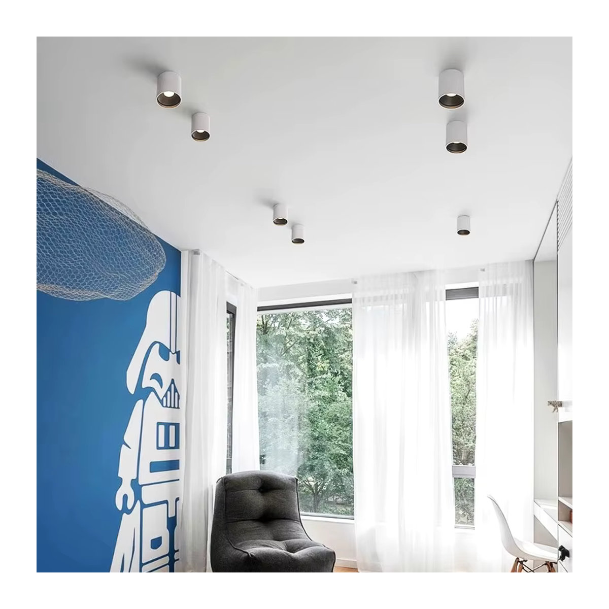 Khelse LED Downlight Weiß, dimmbare COB Deckenleuchte für Büro und Galerie, 12 W, minimalistisches Design - Bild 2