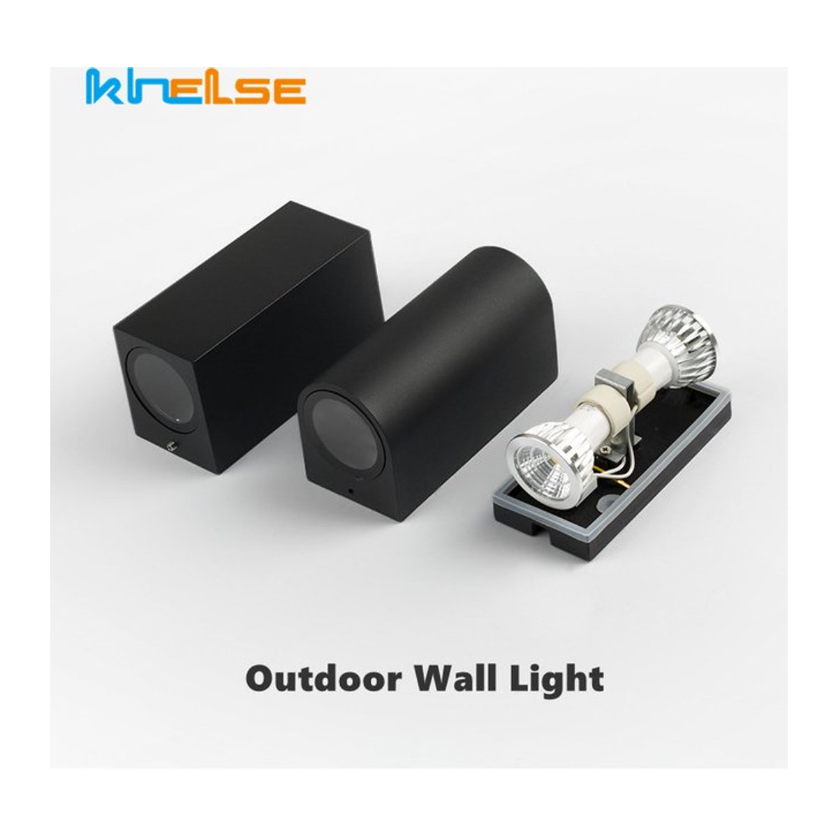 Khelse LED Outdoor Wandleuchte Schwarz Minimalistisch mit GU10 Up und Down Licht für Garten und Außenbereich - Bild 1