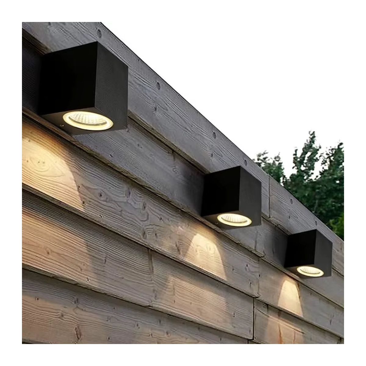 Khelse LED Outdoor Wandleuchte Schwarz Minimalistisch mit GU10 Up und Down Licht für Garten und Außenbereich - Bild 3