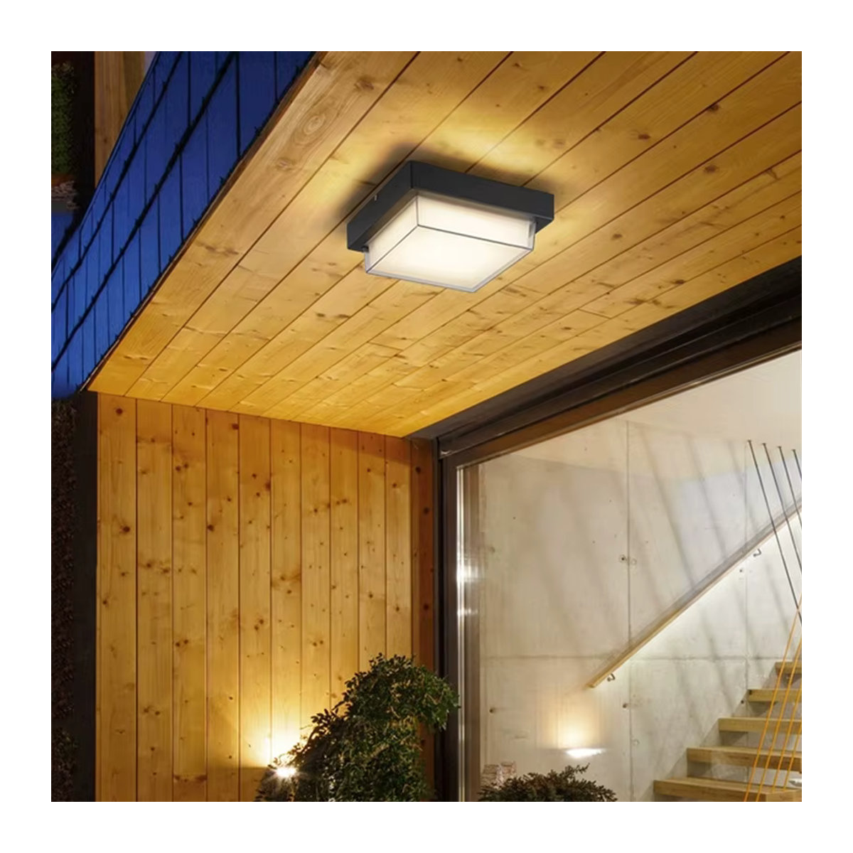 Khelse Moderne Quadratische LED-Wandleuchte Schwarz Wasserdicht für Außenbereich und Badezimmer - Bild 2