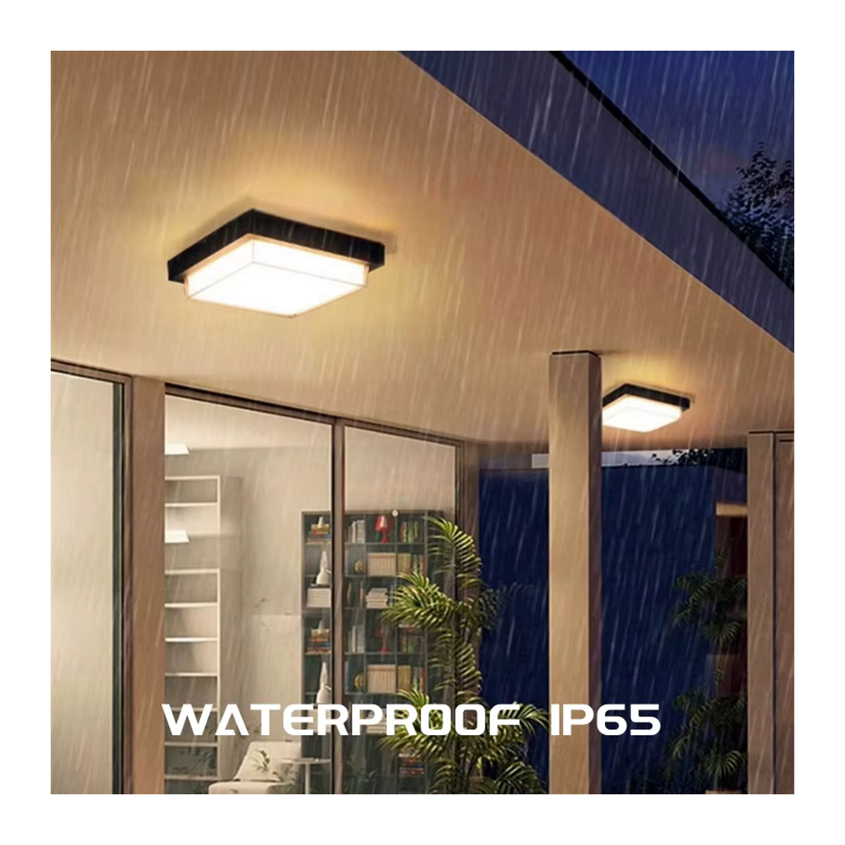 Khelse Moderne Quadratische LED-Wandleuchte Schwarz Wasserdicht für Außenbereich und Badezimmer - Bild 3
