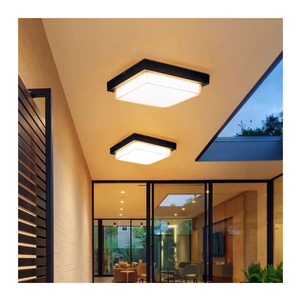 Khelse Moderne Quadratische LED-Wandleuchte Schwarz Wasserdicht für Außenbereich und Badezimmer - Bild 5