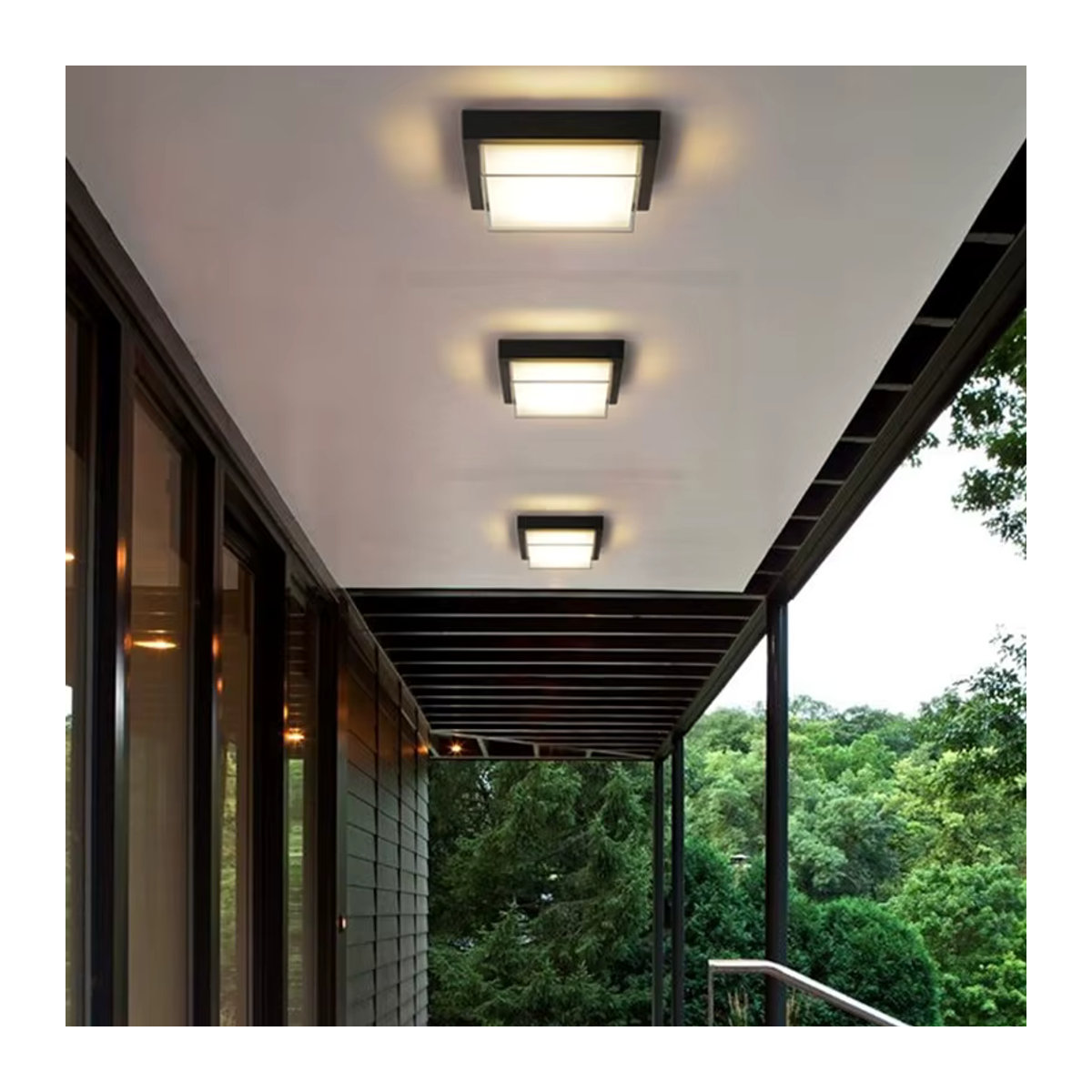 Khelse Moderne Quadratische LED-Wandleuchte Schwarz Wasserdicht für Außenbereich und Badezimmer - Bild 6