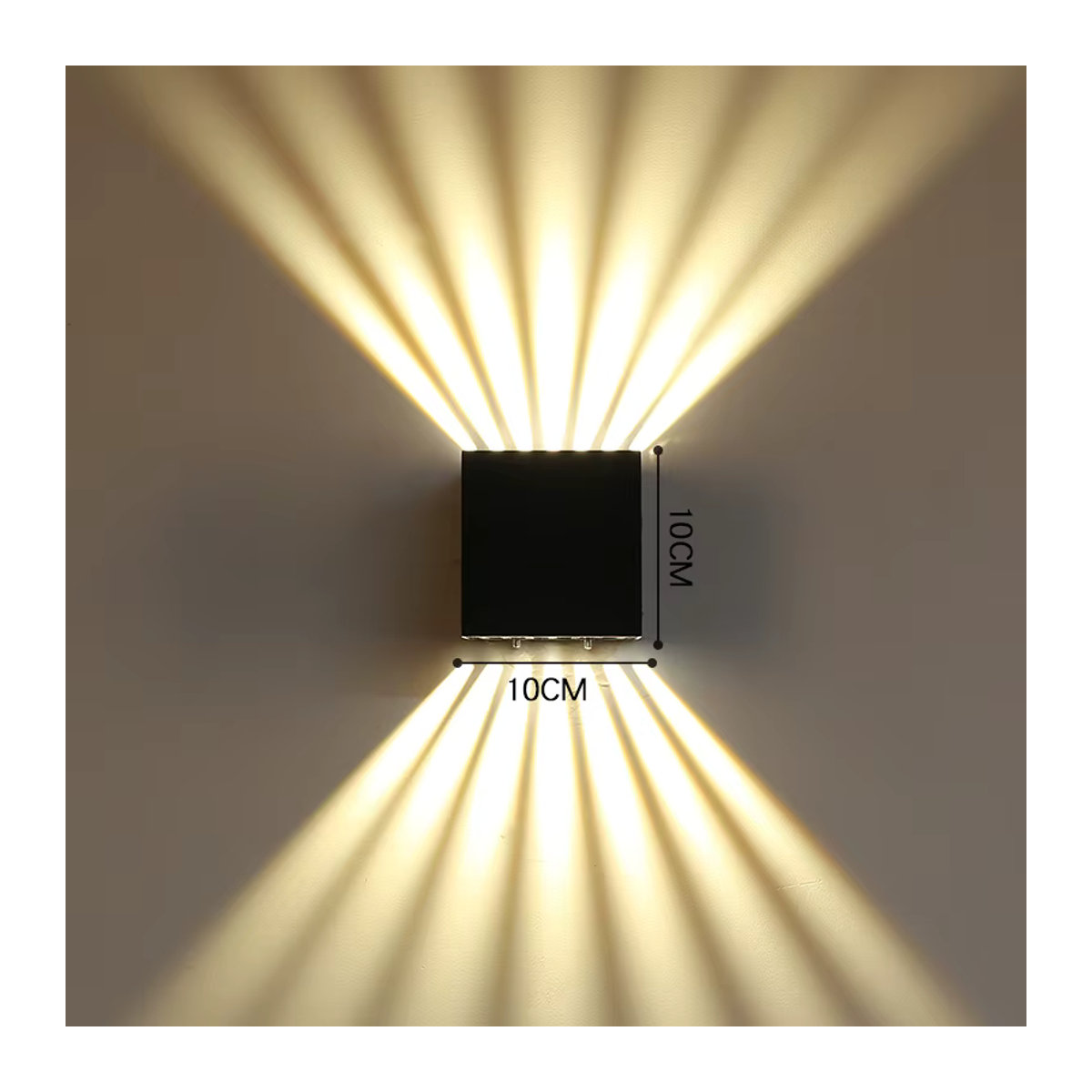 Khelse Moderne Würfel-LED-Wandleuchte aus Aluminium in Schwarz mit warmweißem Licht, IP65 wasserdicht für Innen- und Außenbereich - Bild 3
