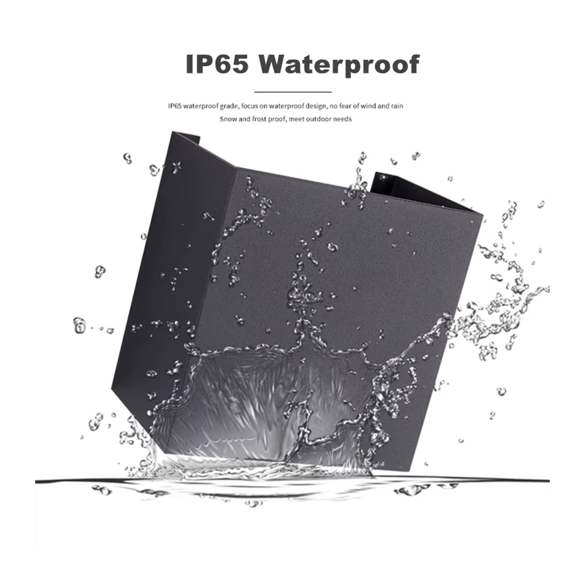 Khelse Moderne Würfel-LED-Wandleuchte aus Aluminium in Schwarz mit warmweißem Licht, IP65 wasserdicht für Innen- und Außenbereich - Bild 4