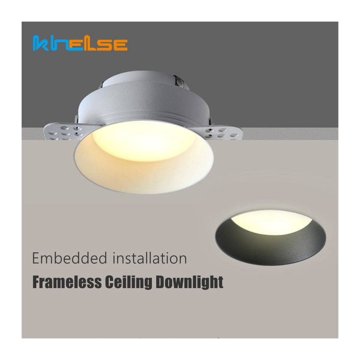 Khelse Rahmenloses LED Einbau Downlight in Weiß, Dimmbarer Einbaustrahler für Wohnzimmer, Flur und Schlafzimmer - Bild 1