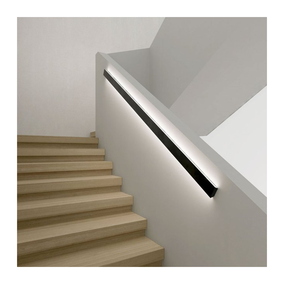 Khelse Up Down Wandleuchte für Treppenhandläufe aus Aluminium und Acryl in Schwarz - Bild 1