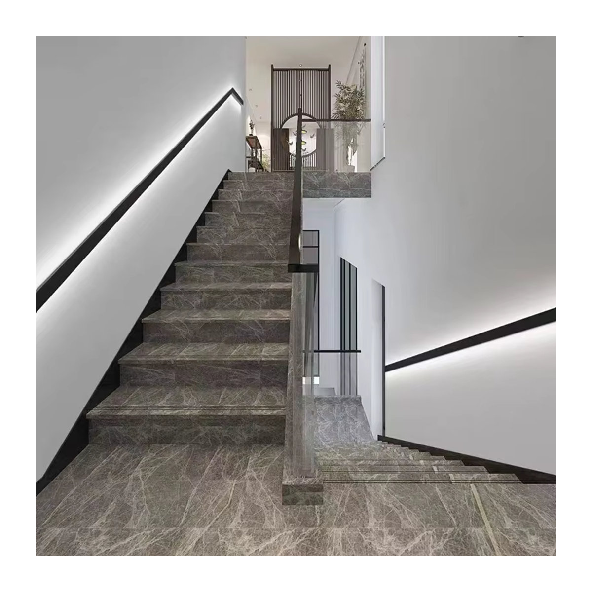 Khelse Up Down Wandleuchte für Treppenhandläufe aus Aluminium und Acryl in Schwarz - Bild 3