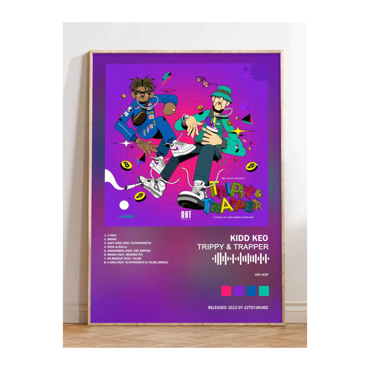 Kidd Keo Musik-Album-Cover Poster als Leinwanddruck in Schwarz und Mehrfarbig für deine Wanddekoration - Bild 2