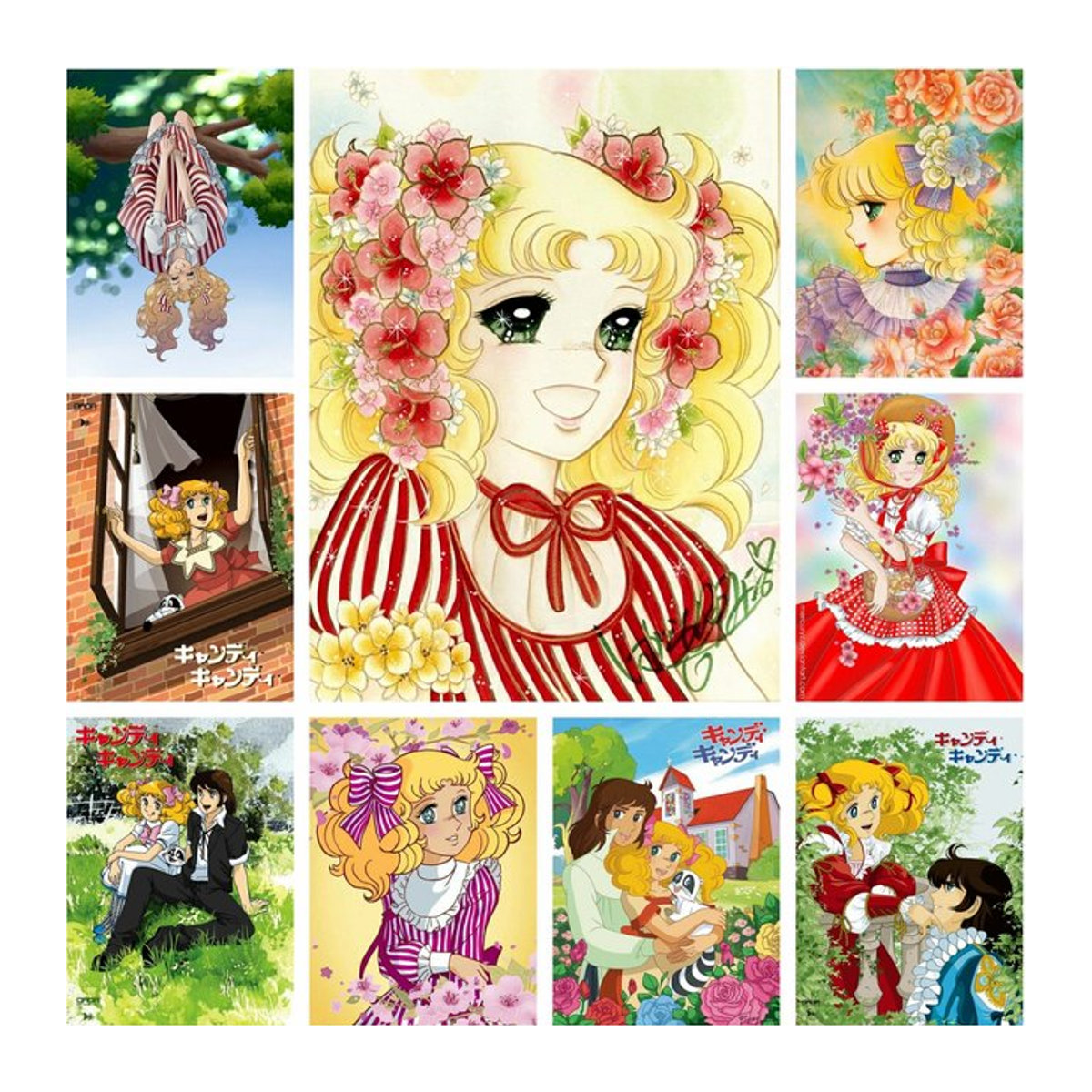 Kidsland Diamond Painting Set Candy Candy Anime Mädchen mit Blumen Motiv, Mehrfarbig, Rund - Bild 1