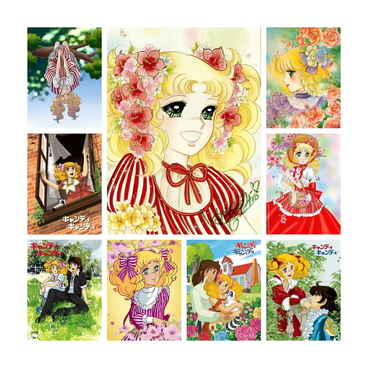 Kidsland Diamond Painting Set Candy Candy Anime Mädchen mit Blumen Motiv, Mehrfarbig, Rund - Bild 2