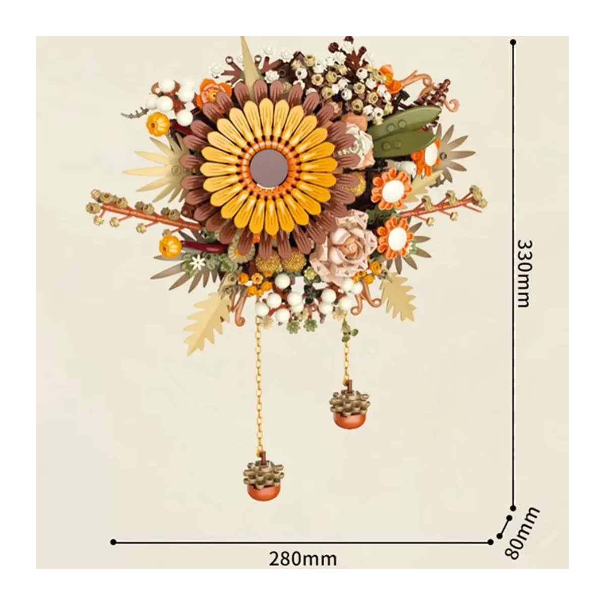 Kidsland DIY Sonnenblumen Baustein-Modell Wanddeko aus Kunststoff, Mehrfarbig - Bild 4