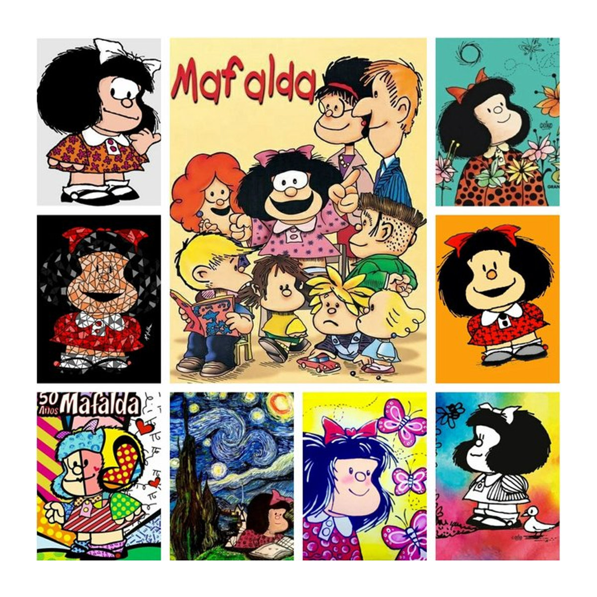 Kidsland Mafalda Comic 5D-Diamantgemälde als Stickerei und Kreuzstich-Set für Kinder, mehrfarbig - Bild 1